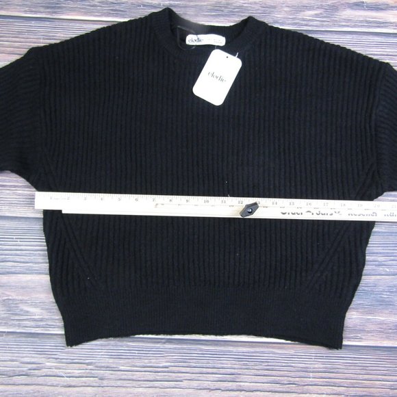 Elodie NEW Small Black Crewneck Sweater Knit Ribbed Comfy Winter Soft - Picture 3 of 8